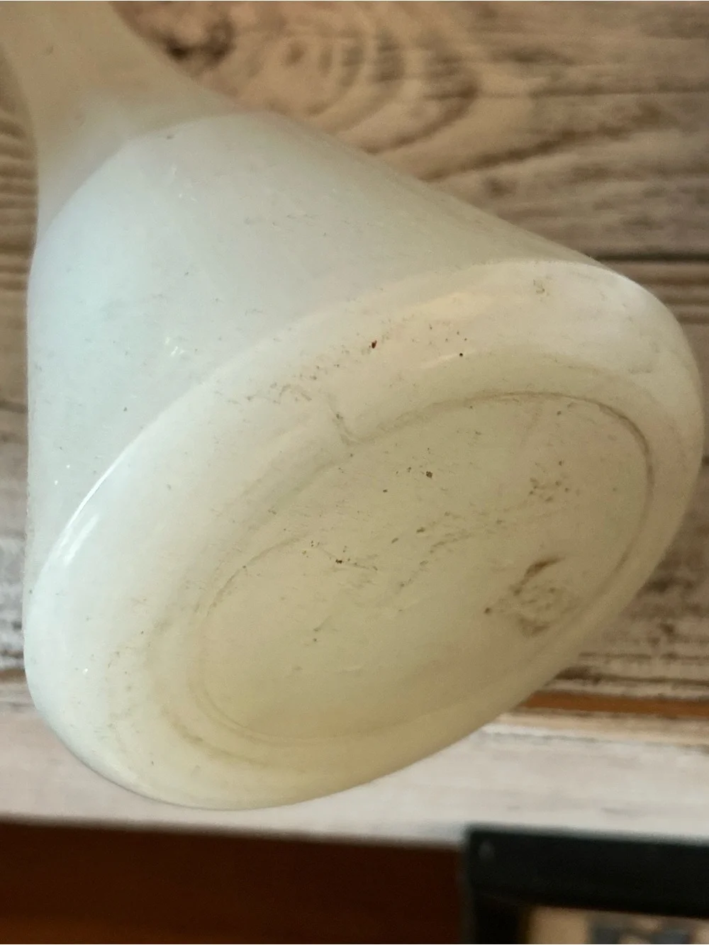 Antique Clambroth Milk Glass Barber Bottle Classic White Ceramic Bud Vase no cap